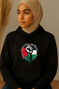 Ummah Trends Palestinian Flag Fist Hand Print Hoodie