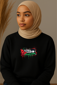 Ummah Trends Free Palestinian Flag Print Sweatshirt