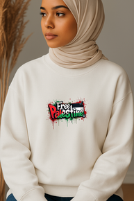 Ummah Trends Free Palestinian Flag Print Sweatshirt