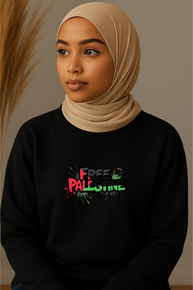 Ummah Trends Free Palestine Flag Print Sweatshirt