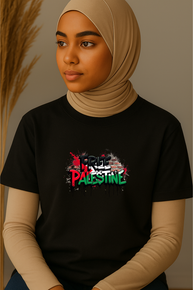 Ummah Trends Free Palestine Print T-Shirt
