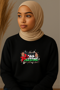 Ummah Trends Free Palestine Print Sweatshirt