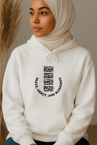 Ummah Trends Peace, Mercy, And Blessings Print Hoodie