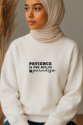 Ummah Trends Patience Is the Key To Paradise Print Sweatshirt