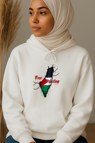 Ummah Trends Free Palestinian Flag Map Print Hoodie
