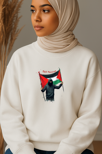 Ummah Trends Free Palestinian Flag Print Sweatshirt