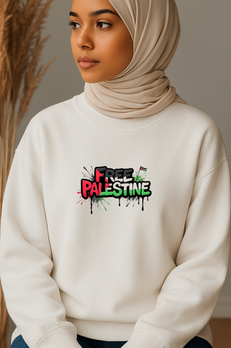 Ummah Trends Free Palestine Print Sweatshirt