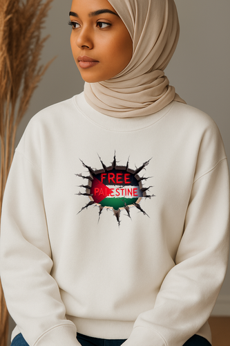 Ummah Trends Free Palestine Flag Print Sweatshirt
