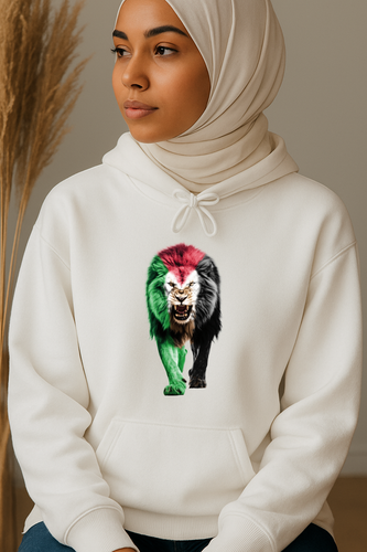 Ummah Trends Palestinian Flag The Lion Stands Proud Print Hoodie