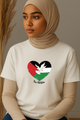 Ummah Trends Free Palestinian Flag White Bird Print T-Shirt