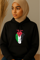 Ummah Trends Palestinian Flag Heart Beat Print Hoodie