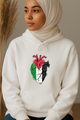 Ummah Trends Palestinian Flag Heart Beat Print Hoodie