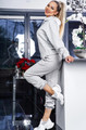 Loungewear Hoodie Sweater Top Grey