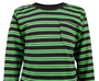 Boys Long Sleeve T-Shirt Top Reversible Black Green Stripes