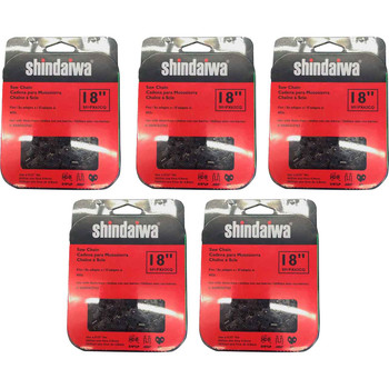 CHAINSAW CHAIN BY SHINDAIWA  91PX AdvanceCut,  PITCH 3/8" LP, 18" BAR, 0.050" GAUGE, 62 DL  5 PACK