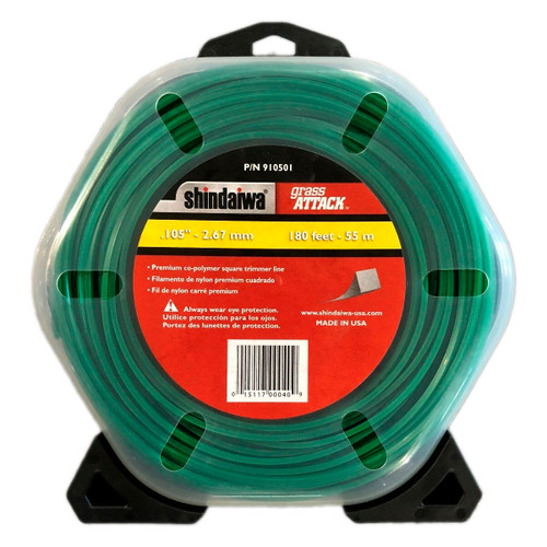 SHINDAIWA .105 1 Lb - Grass Attack Square Green Trimmer Line 910501 - Image 1