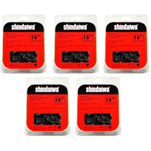 CHAINSAW CHAIN BY SHINDAIWA  91PX AdvanceCut,  PITCH 3/8" LP, 16" BAR, 0.050" GAUGE, 57 DL  5 PACK