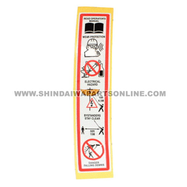 Shindaiwa X505003470 - Label Caution Shindaiwa X505003470 - Label Caution