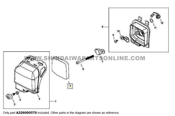 Parts lookup Shindaiwa T242 Air Filter A226000570 diagram Parts lookup Shindaiwa T242 Air Filter A226000570 diagram