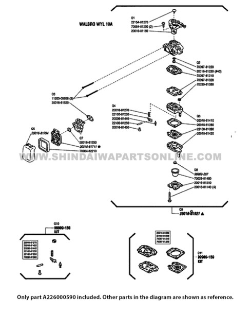 Parts lookup Shindaiwa T230X Air Filter A226000590 OEM  diagram