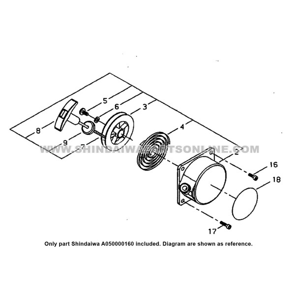 SHINDAIWA Recoil Starter Assy A050000160 - Diagram SHINDAIWA Recoil Starter Assy A050000160 - Diagram