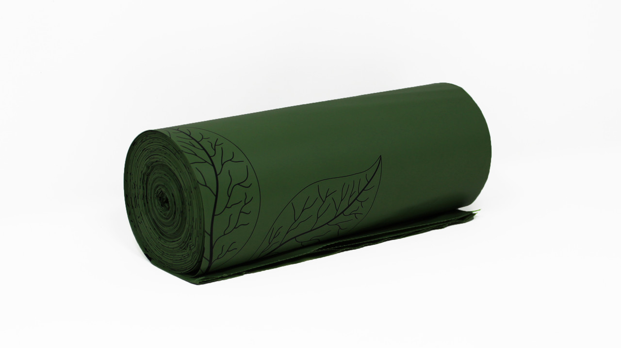 World Centric Compostable Trash Bags, 13 gal, 0.6 mil, 23 x 29, Green, 20 Bags/Roll, 10 Rolls/Carton