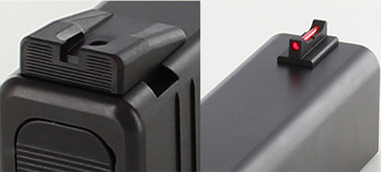 Dawson Precision Fixed Carry Sight Set for G42/G43/G43x/G48 Black Rear & Fiber Optic Front