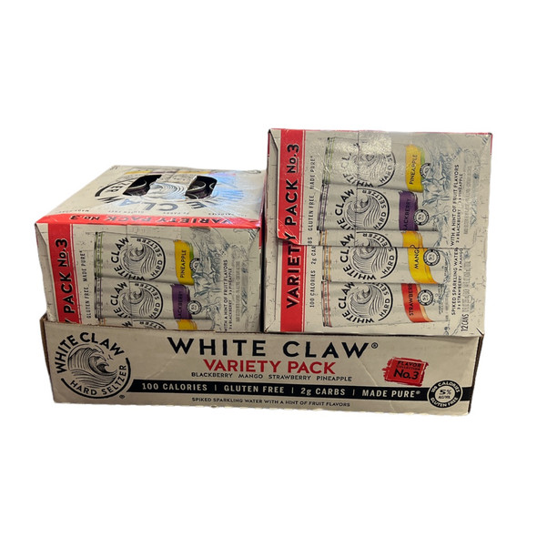 WHITE CLAW HARD SELTZER VARIETY PACK No3 12OZ (2X12PACK)