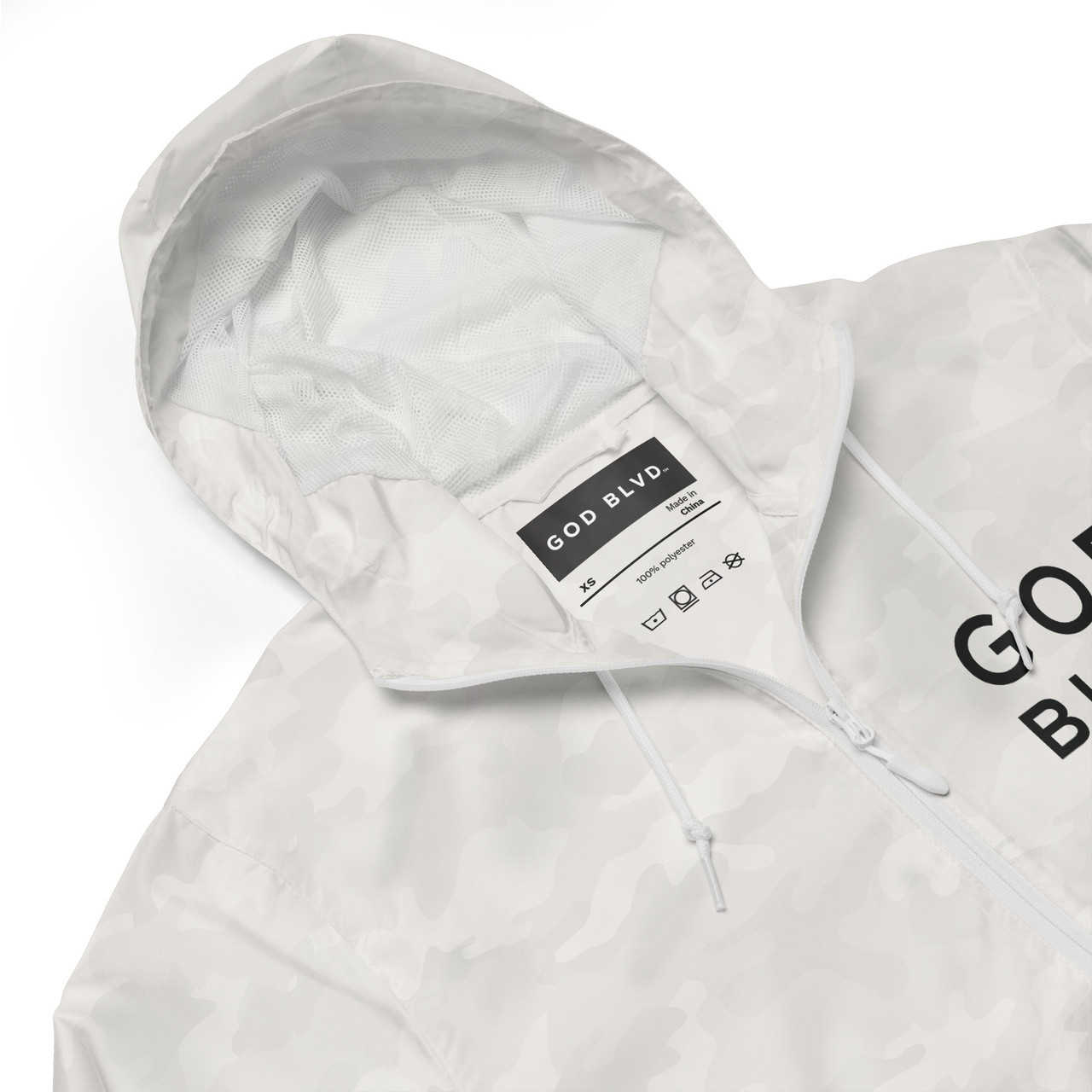 GOD BLVD - GFSP - White Camo - Lightweight Windbreaker - GOD BLVD