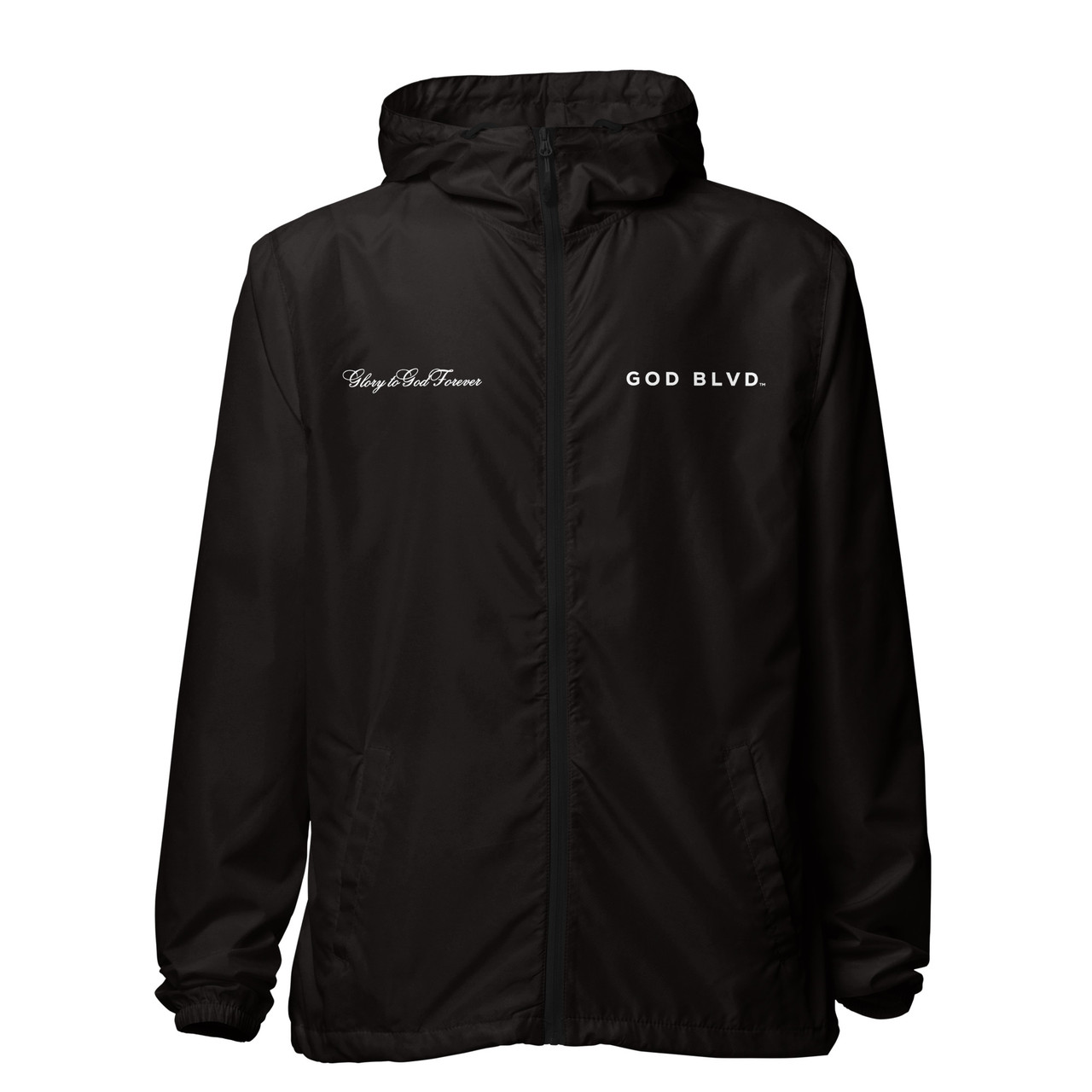 GOD BLVD - God Forever - Black Lightweight Zip Up Windbreaker