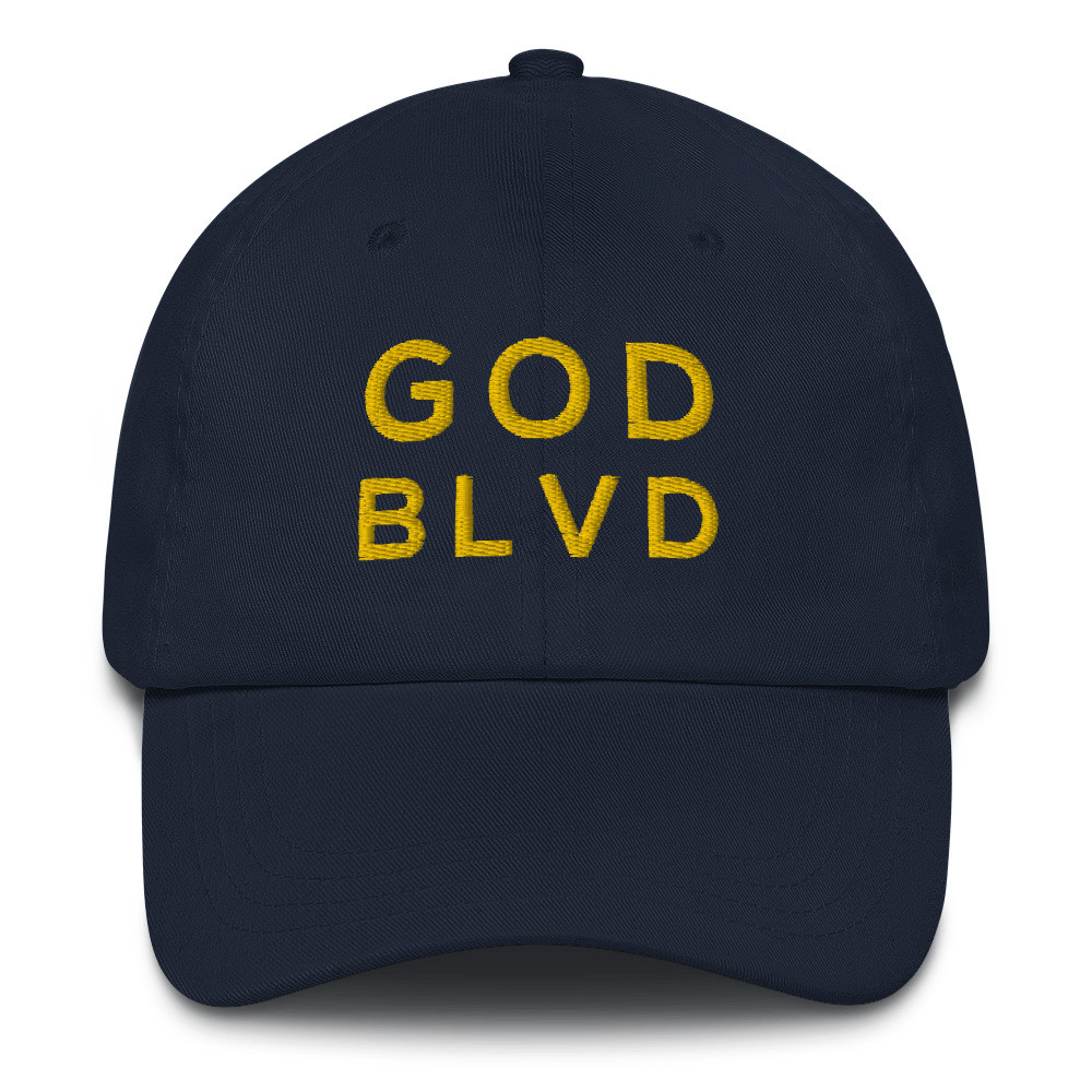 Classic Navy Strapback Dad Hat (Gold 