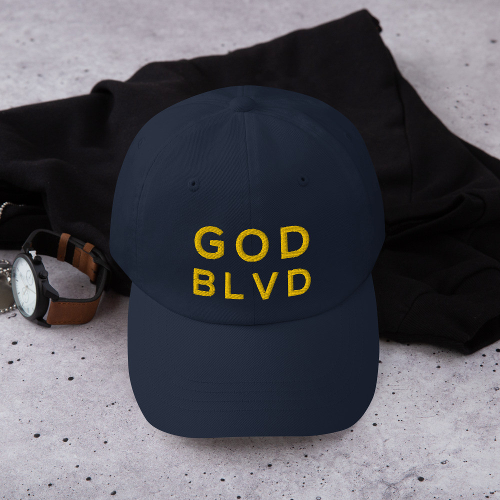 Classic Navy Strapback Dad Hat (Gold 