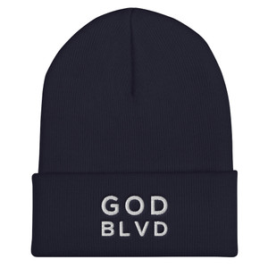 GOD BLVD - Navy- ABB Cuffed Beanie (White Stitched) GOD BLVD - Navy- ABB Cuffed Beanie (White Stitched)