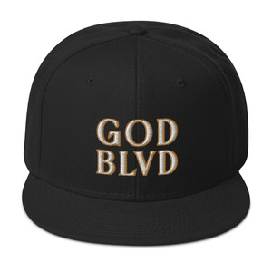 God Blvd - Gods Glory Snapback Cap - White and Gold Stitching God Blvd - Gods Glory Snapback Cap - White and Gold Stitching