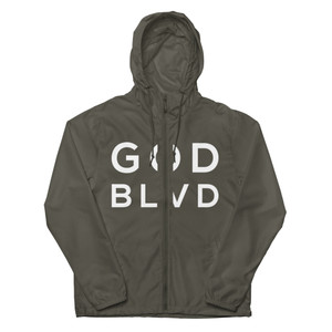 GOD BLVD - Up Front Logo - Graphite Lightweight Zip Up Windbreaker GOD BLVD - Up Front Logo - Graphite Lightweight Zip Up Windbreaker