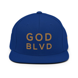 GOD BLVD - Snapback (Royal/Old Gold)