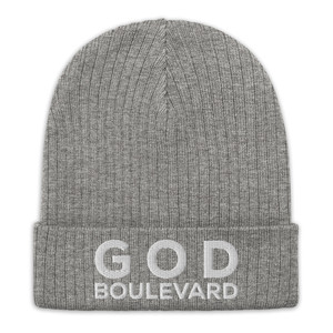 GOD BLVD - God Boulevard - Light Gray Ribbed Knit Beanie GOD BLVD - God Boulevard - Light Gray Ribbed Knit Beanie
