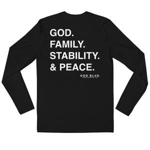 GOD BLVD - GFSP - Black Long Sleeve Tee (Front Embroidery - Back Print)