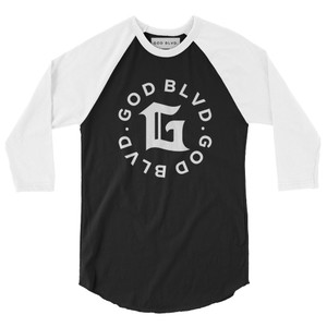 GOD BLVD - The G Circle - Black/White - 3/4 Sleeve Raglan Tee