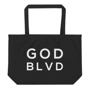 GODBLVD - OG Logo - Large Black Organic Tote Bag