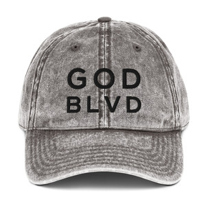GOD BLVD - Vintage Cotton Twill Cap (Black Embroidered) GOD BLVD - Vintage Cotton Twill Cap (Black Embroidered)