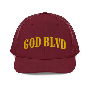 GOD BLVD - Arched - Trucker Cap - Cardinal/Gold GOD BLVD - Arched - Trucker Cap - Cardinal/Gold