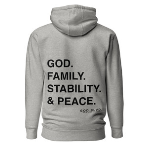GOD BLVD - GFSP - Grey Hoodie (Front Embroidery - Back Print) GOD BLVD - GFSP - Grey Hoodie (Front Embroidery - Back Print)