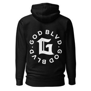 GOD BLVD - The G Circle - Black Premium Hoodie - Front and Back Print GOD BLVD - The G Circle - Black Premium Hoodie - Front and Back Print