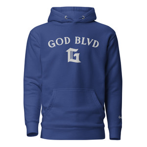 GOD BLVD - Embroidered Arched with Capital G - Royal Blue Premium Hoodie GOD BLVD - Embroidered Arched with Capital G - Royal Blue Premium Hoodie