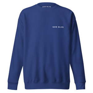 GOD BLVD - Blue Minimal Premium Sweatshirt - Front Only Print