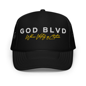 GOD BLVD - Victory - Black Foam Trucker Hat - White/Yellow Embroidered GOD BLVD - Victory - Black Foam Trucker Hat - White/Yellow Embroidered