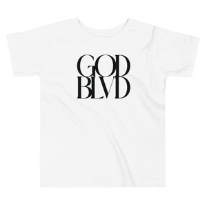 GOD BLVD - Secondary Logo - Toddler - White Short Sleeve Tee