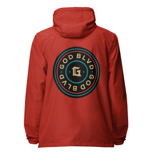 GOD BLVD - G4 Stars - Red lightweight Zip Up Windbreaker