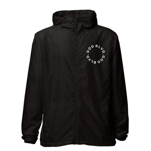 GOD BLVD - Miracircle - Black lightweight Zip Up Windbreaker